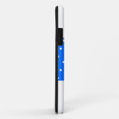 Sportieve brede helderblauwe streep witte Stippen Case-Mate iPhone Case (Achterkant/rechts)