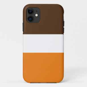 Sportieve brede rijke cacao bruin witte Sinaasappe iPhone 11 Hoesje