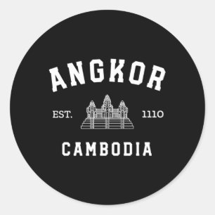 Sportieve Cambodjaanse Khmer Angkor Wat Ronde Sticker