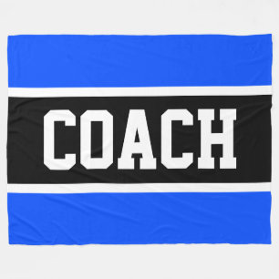 Sportieve COACH Helder Blauw Zwart Atletische Stre Fleece Deken