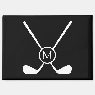 Sportieve golfclubs illustratie witte monogram M  Magneet