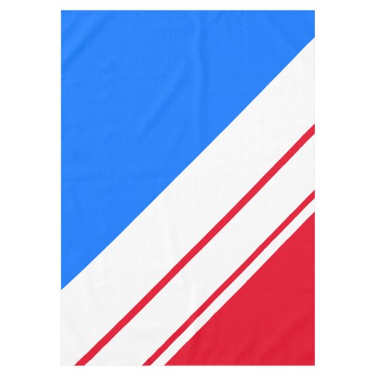 Sportieve Helder Rood Blauw Wit Slant Racing Strip Tafelkleed (Voorkant)