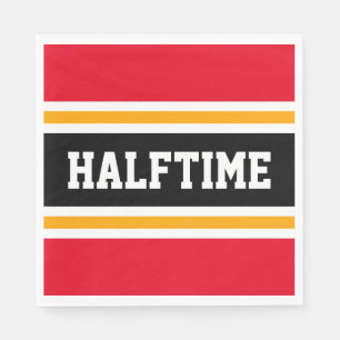 Sportieve Helder Rood Geel Zwart HALFTIME Stripes Servet