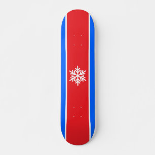 Sportieve Helder Rood Wit Blauw Strepen Sneeuwvlok Skateboard