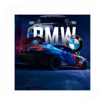 Sportieve illegale straatrace-auto poster