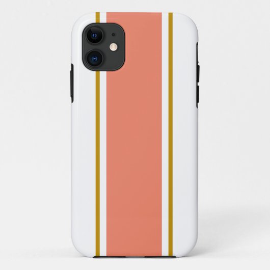 Sportieve licht Oranje bruin witte racestrepen Case-Mate iPhone Case (Achterkant)