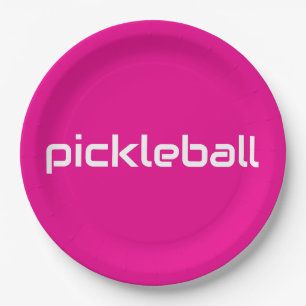 Sportieve Moderne Helder Roze Witte PICKLEBALL-tek Papieren Bordje