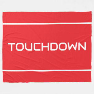 Sportieve moderne TOUCHDOWN-tekststrepen op helder Fleece Deken