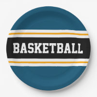 Sportieve oceaanblauw oranje zwart BASKETBAL strep