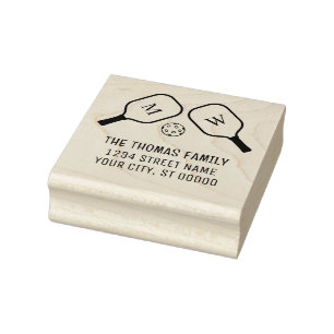Sportieve Pickleball Paddles en Bal Naam Adres Rubberstempel