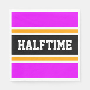 Sportieve Tropische Roze Geel Zwart HALFTIME Strip Servet