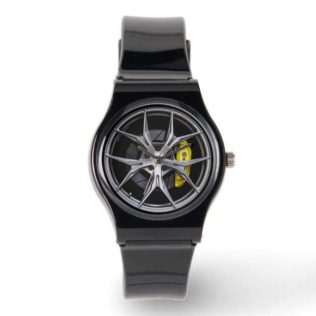 Sportieve velg wielen design horloge (Voorkant)