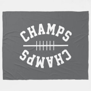 Sportieve Voetbalvorm CHAMPS Tekst op Middelgrijs Fleece Deken
