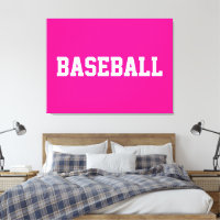 Sportieve witte BASEBALL-tekst op felroze achtergr