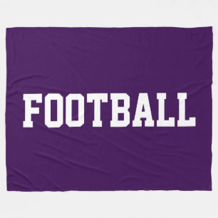 Sportieve witte FOOTBALL tekst op vette paarse ach Fleece Deken
