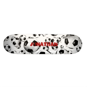 Sportieve zwarte en witte voetballen jongens meisj skateboard