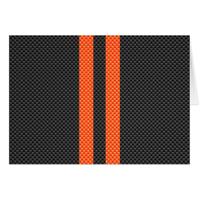 Sportif Vibrant Orange Stripes Carbone Fibre Style (Devant horizontal)