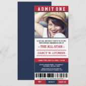 Sportkaartje Vrijgezellenfeest Partij nodigt uit Kaart (Voorkant / Achterkant)