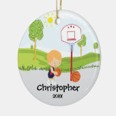 Sportkerstversiering voor honkbal keramisch ornament (Links)