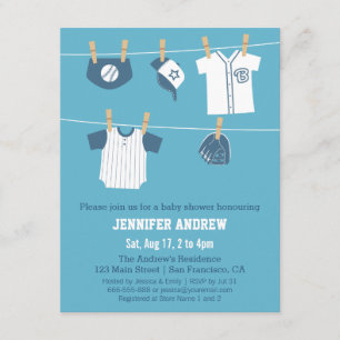Sportkleding Baseball Baby Shower-uitvindingen Kaart