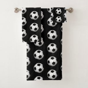 Sportkleding met voetbal als badkamerhanddoekset bad handdoek