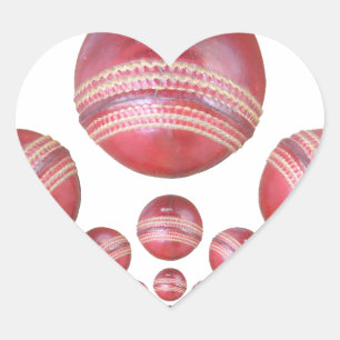 Sportliefhebber Cricket Ball Print Hart Sticker