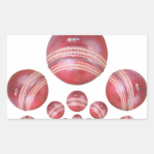 Sportliefhebber Cricket Ball Print Rechthoekige Sticker