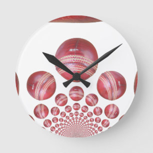 Sportliefhebber Cricket Ball Print Ronde Klok