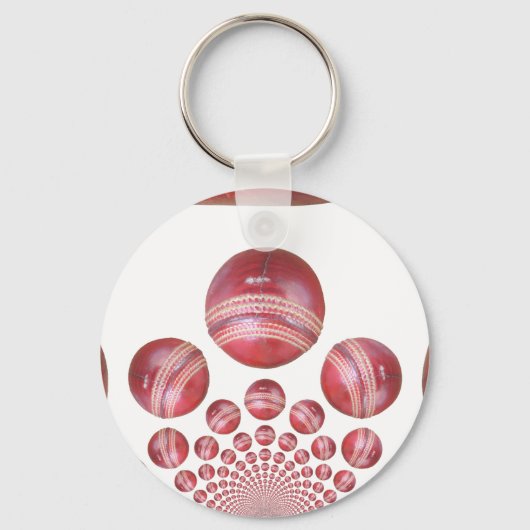 Sportliefhebber Cricket Ball Print Sleutelhanger (Voorkant)