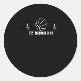 sportliefhebber | Hartslag en basketbal Ronde Sticker