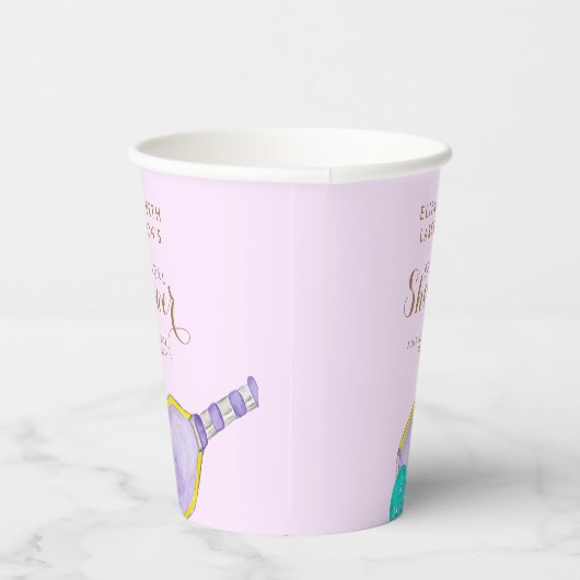 Sportliefhebber Waterverf Bruiloft met Pickleball Papieren Bekers (Rechts)