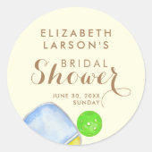 Sportliefhebber Waterverf  Bruiloft met Pickleball Ronde Sticker (Voorkant)