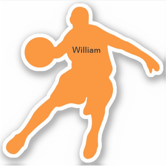 Sportmonogram Basketball Vorm Sticker (Voorkant)