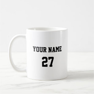 Sportnaam en -nummer gepersonaliseerd koffiemok