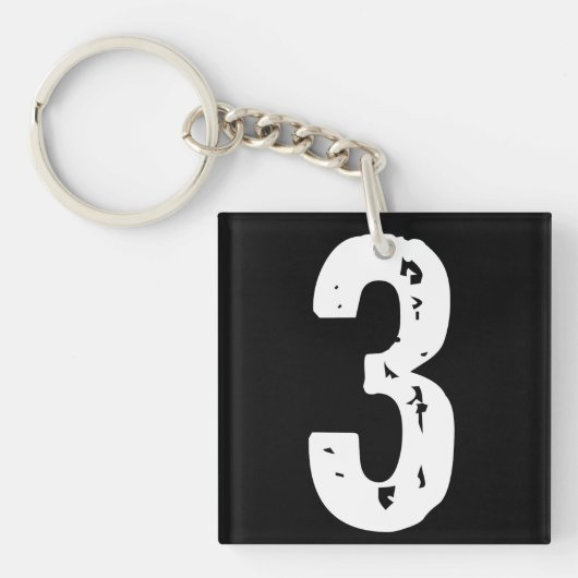Sportnummer 3 sleutelhanger (voorkant)