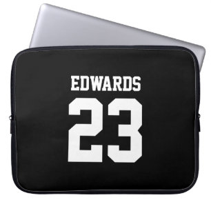 Sportnummers met naam laptop sleeve