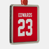 Sportnummers met naam metalen ornament (Rechts)
