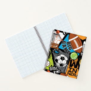 Sportpatroon met ballen notitieboek