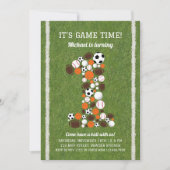 Sports 1er Anniversaire Fête Invitation (Devant)