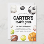 Sports 1er anniversaire Invitation (Devant)