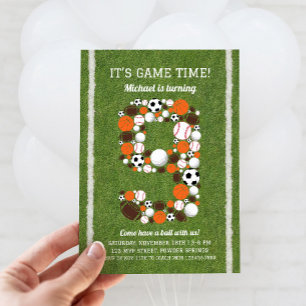Sports 9e anniversaire Invitation de fête
