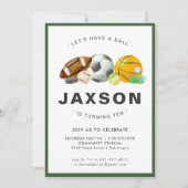 Sports À Thème Anniversaire Fête Invitation (Devant)