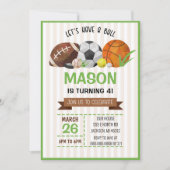 Sports à thème Anniversaire Invitation (Devant)