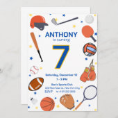 Sports All-Star Anniversaire Bash 2 Invitation (Devant / Derrière)