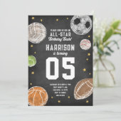 Sports All-Star Anniversaire Fête Invitation (Debout devant)