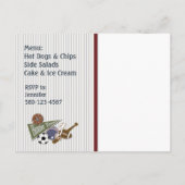 Sports Anniversaire Fête Invitation (Dos)