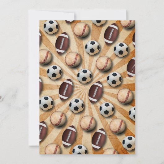 Sports anniversaire invitation Football de base-ba (Dos)