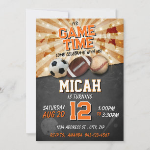 Sports anniversaire invitation Football de base-ba