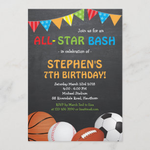 Sports Anniversaire Invitation / Invitation sporti