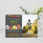 Sports Anniversaire Invitations avec photo (Debout devant)